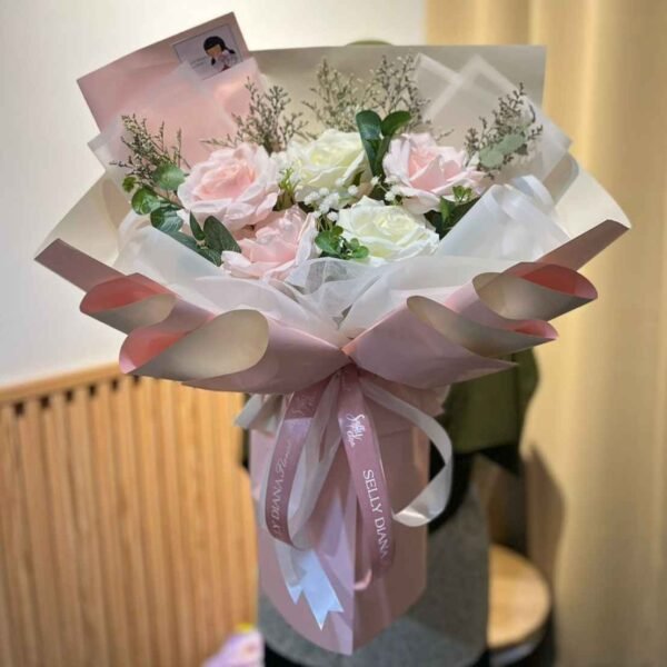 5 Rose With Filler Artificial (Small to Medium) - Image 4