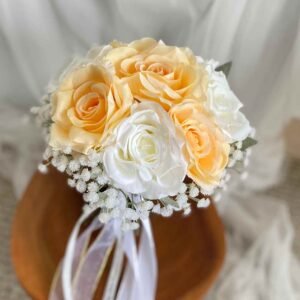 Rose With Baby Breath Artificial Wedding Bouquet