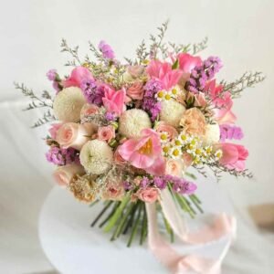 Diana Mix Import Fresh Flowers Wedding Bouquet