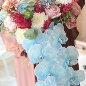 Diana Mix Fresh Import With Orchid Wedding Bouquet