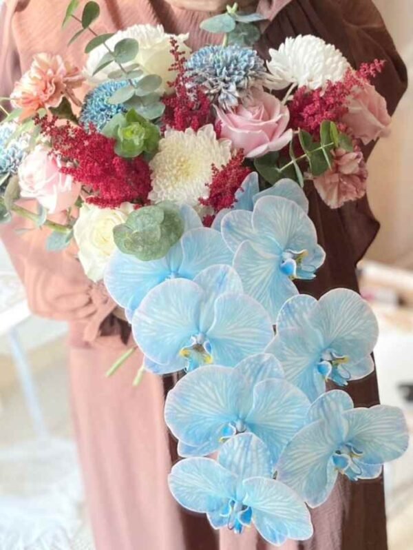 Diana Mix Fresh Import With Orchid Wedding Bouquet