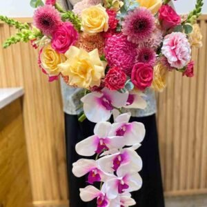 Diana Mix Fresh With Orchid Artificial Wedding Bouquet (L)